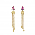 Colourful earrings  inspired by the french gardens in 18 karat yellow gold - tourmalines