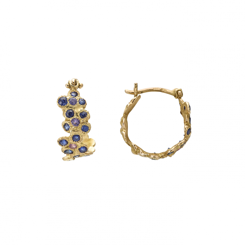 Anais Rheiner Boucles d'oreilles or jaune 18 carat saphirs