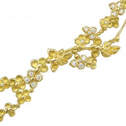 Collier Parfum délicat -Anais Rheiner - 18 carat yellow gold chiseled and adorned with diamonds