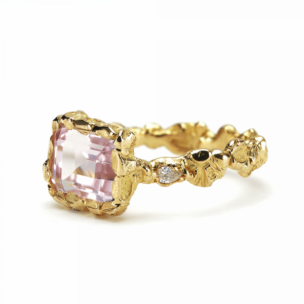 Anais Rheiner Bague Tendresse d’aurore or jaune 18 carat Morganite et diamants