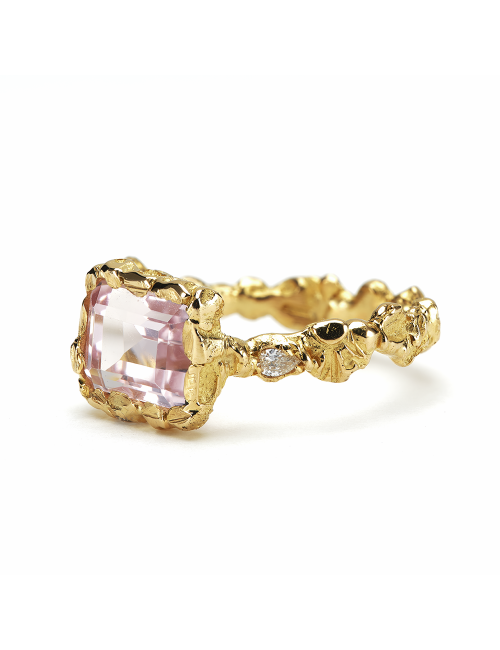 Anais Rheiner Bague Tendresse d’aurore or jaune 18 carat Morganite et diamants