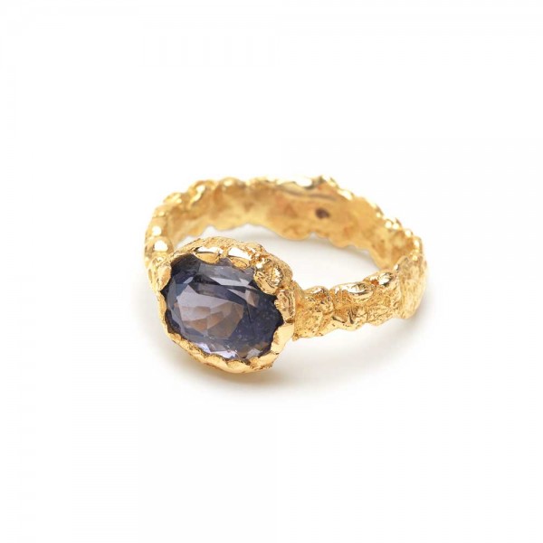 Bague or jaune iolite Anais Rheiner