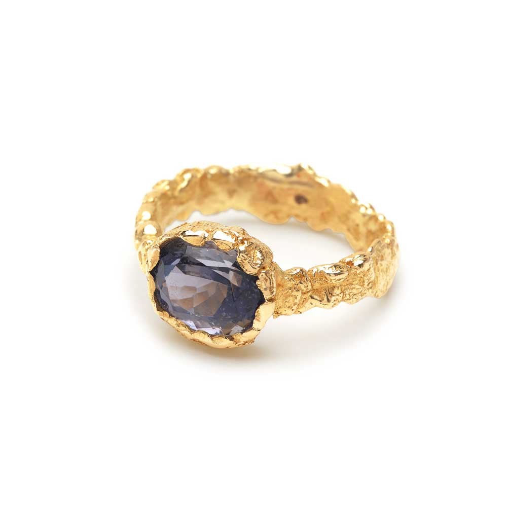 Bague or jaune iolite Anais Rheiner