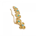 Mysterious garden earring by Anais Rheiner 18 karat yellow gold set with diamonds, rubies or turquoise