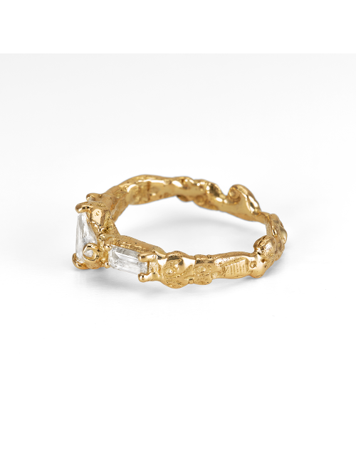 Bague Traine lumineuse  Anais rheiner 18 carat Or jaune et diamants