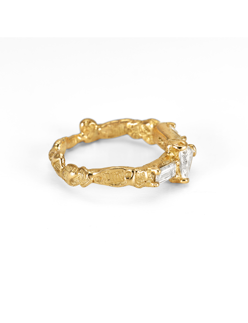 Bague Traine lumineuse  Anais rheiner 18 carat Or jaune et diamants