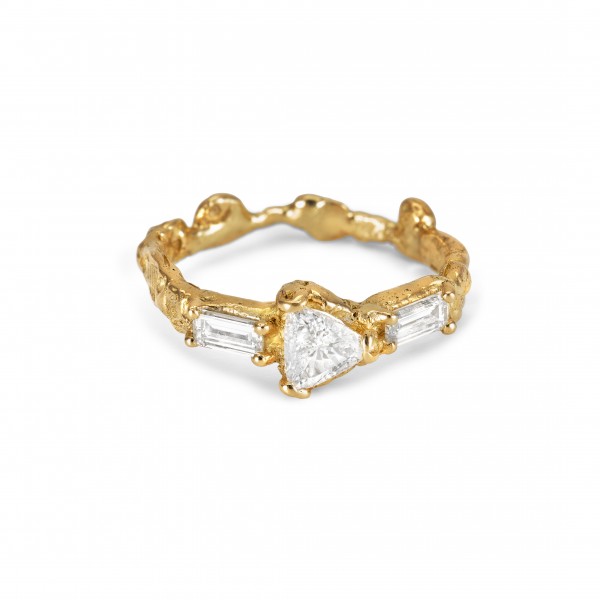 Bague Traine lumineuse  Anais Rheiner 18 carat Or jaune et diamants