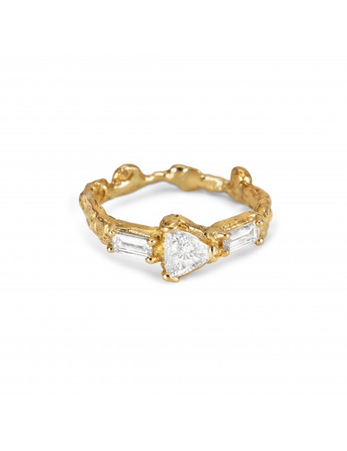 Bague Traine lumineuse  Anais Rheiner 18 carat Or jaune et diamants