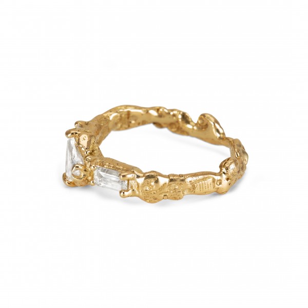 Bague Traine lumineuse  Anais Rheiner 18 carat Or jaune et diamants